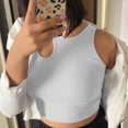 thumbnail image 4 of Dealovy Going out Tops for Women Ribbed Knit Tank Tops Slim Fitted Solid Color Summer Basic Undershirts, 4 of 7