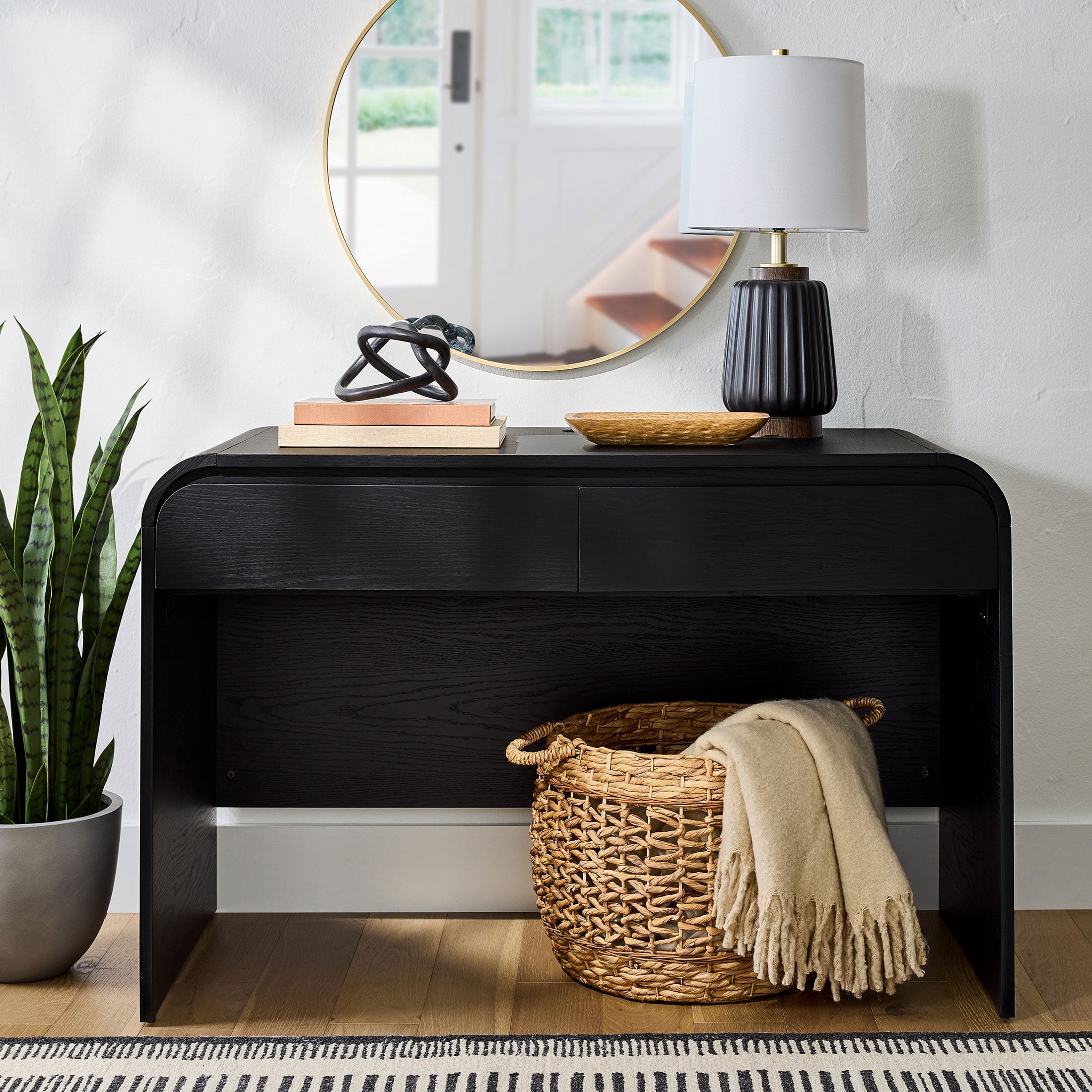 Better Homes & Gardens - Bureau incurvé avec rangement Juliet, Finition noir