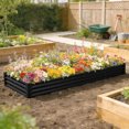 thumbnail image 2 of Outsunny 12x4x1ft Galvanized Raised Garden Bed, Open Bottom, Black, 2 of 10