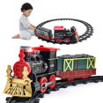thumbnail image 2 of Ensemble de Rail de Train de Noël pour Enfants avec Train à Vapeur Rétro Train à Vapeur Lumière et Son Modèle de Train Rétro de Noël, 2 of 9