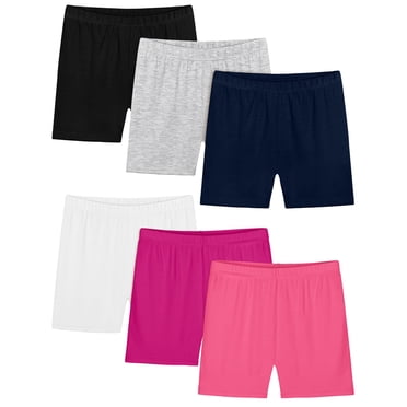 6 Pack Childrens Solid Color Girls' Bike Shorts Sports Pants Casual Home Shorts Dance Multicolor