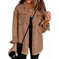 thumbnail image 3 of Yubnlvae Veste-Chemise en Denim Brun Délavé Mode Décontractée pour Femme, G, 3 of 3