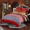 thumbnail image 2 of JOLUSERE Bohemian Housse de Couette Boho Format Grand Lit, Ensemble 3 Pcs Rétro Bohemian Mandala à Rayures, Ensembles de Housse de Couette, Rouge Bleu Coloré, 2 of 11