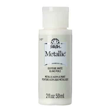 Folkart Metallic Acrylic Paint, Pearl White, 2 fl oz