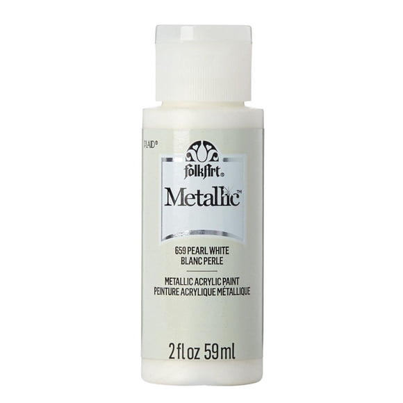 Folkart Métallique peinture acrylique blanc perle, 59 ml