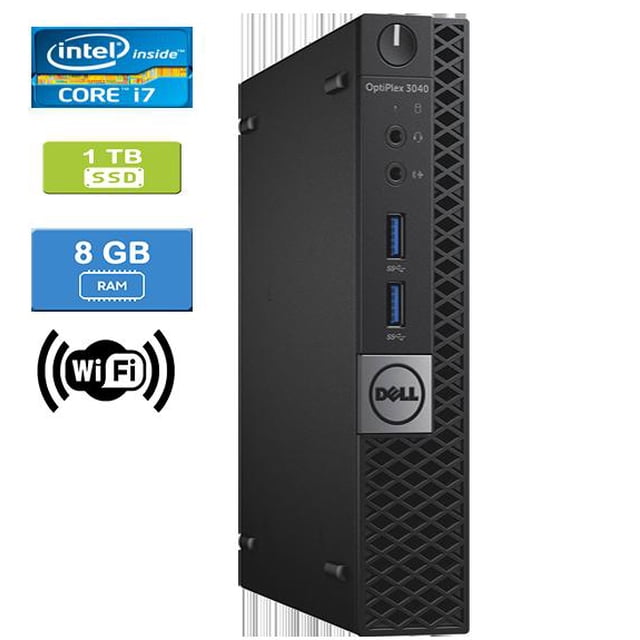 Remis à Neuf : DELL 3040 MICRO Intel Core i7-6700 3,40 GHz, 8 Go, 1 To SSD, Win 10 Pro