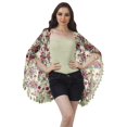 thumbnail image 2 of Moomaya Boléro Ouvert Imprimé Manches Kimono Imprimé Couverture de Plage pour Femmes, 2 of 5