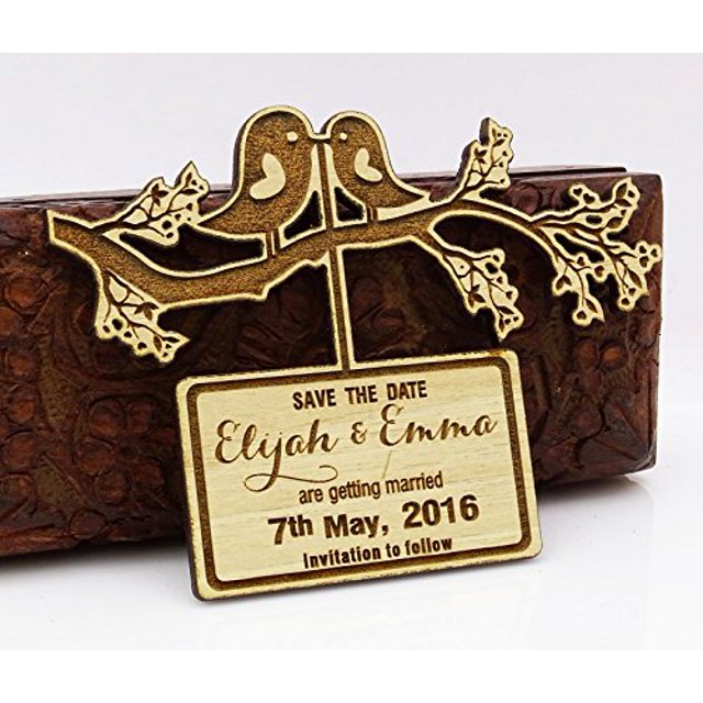 Custom Engraved Wooden Magnet Personalized Gift 30 Rustic Wedding Save the Date Wood Magnet