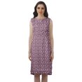 thumbnail image 1 of Moomaya Knee Length Summer Dresses Printed Back Slit Boat Neck Shift Dress, 1 of 4