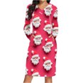 thumbnail image 1 of TIMIFIS Robe Chandail à Capuche pour Femme, Imprimé de Noël, Ample, Manches Longues, Haut Chandail à Capuche, Robe à Capuche avec Poches, 1 of 6