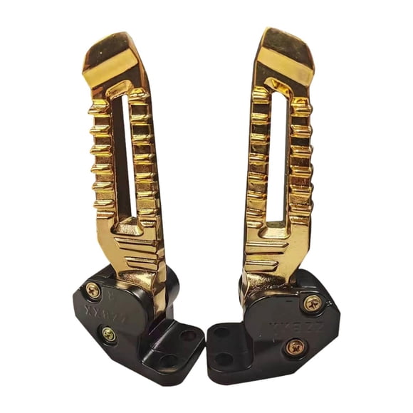 jinwen 2Pcs Folding Motorcycle Footpegs Garage Scooter Foot Pegs for 125 150cc Golden