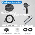 thumbnail image 4 of Costway High Pressure Shower Head Combo Handheld Shower Head & Rainfall Showerhead Black, 4 of 10