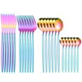 thumbnail image 1 of Matte Silverware Set Serve for 6  24 Pieces Heavy Stainless Steel Flatware Set Utensils Cutlery Tableware Set Including Steak Knife Fork and Spoon  Gift Package for Wedding Housewarming, 1 of 6