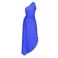 thumbnail image 4 of Pisexur Robe Sans Manches à Épaules Dénudées pour Femme, Imprimée, Manches Courtes, Unie, Décontractée, Confortable, Tunique à une Épaule Plissée, Mini-Robe Ajustée, Robe pour Femme, 4 of 6