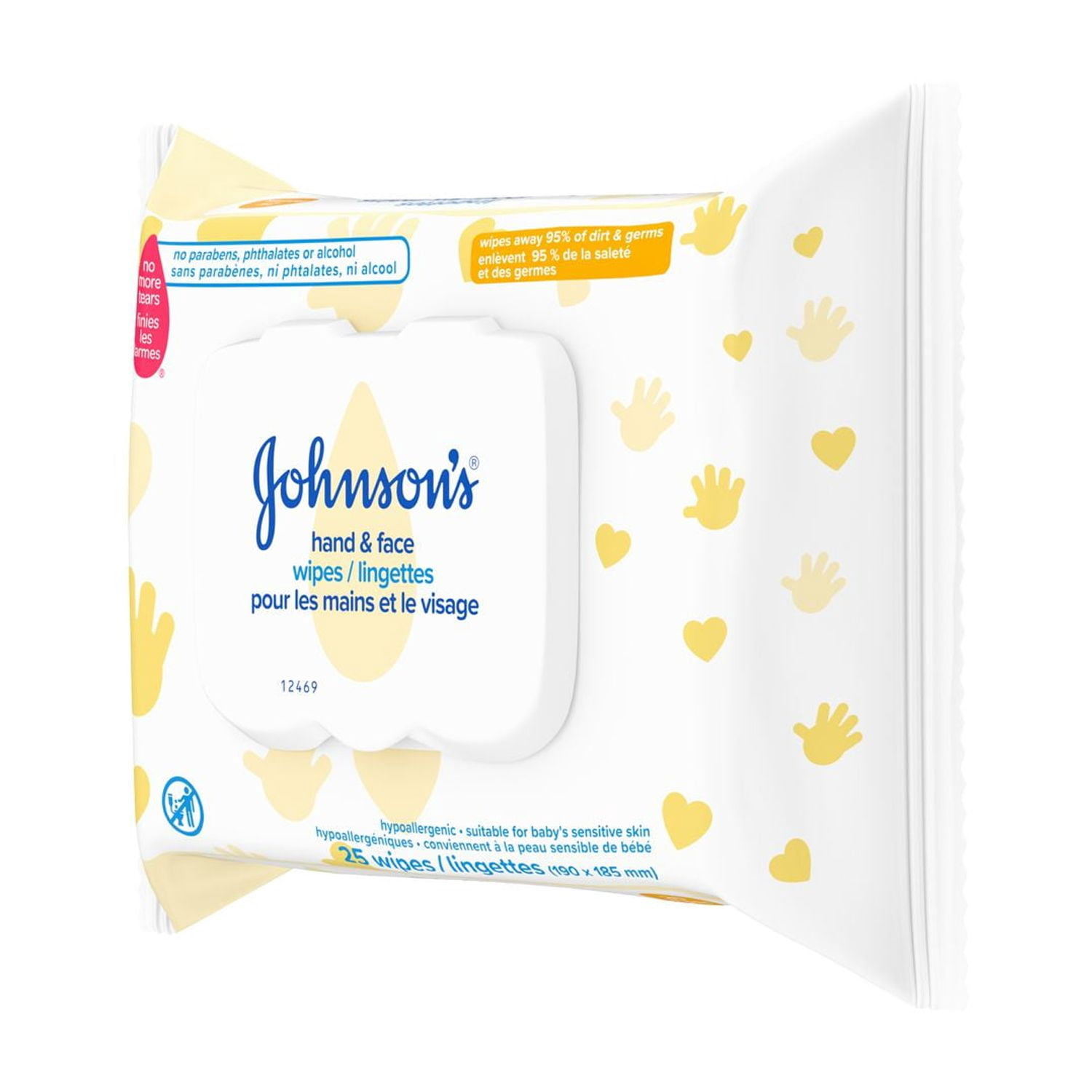 Johnson’s Lingettes pour les mains et le visage, 25 u.