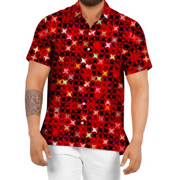 Ketyyh-chn99 Mens Shirts Short Sleeve Polo Shirts for Men Graphic T-Shirts Men's Linen Shirts Short Sleeve Casual Shirts Button Down Shirt for Men Beach Summer Wedding Shirt Red,2XL