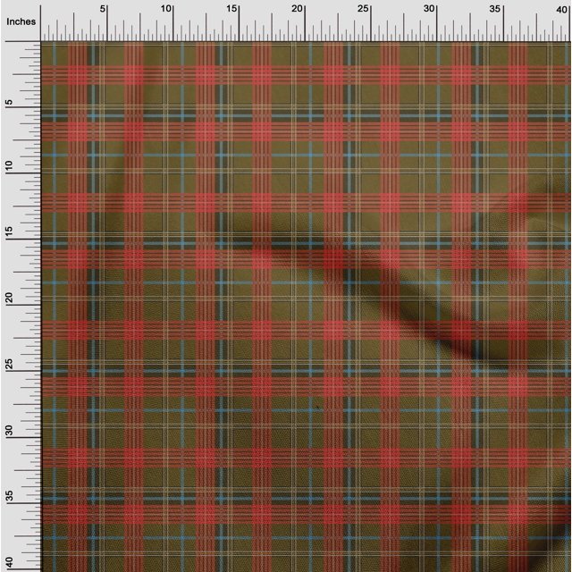 oneOone Polyester Lycra Fabric Tartan Check Printed Craft Fabric BTY 56 Inch Wide