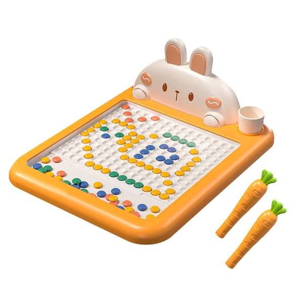 Hearth & Gear 💝 Rabbit Drawing Board Puzzle Toy Early Education Puzzle Pen Training Focus Children's Toys Educational Toys💝 Dot Art Bead Drawing Board Bunny Beads for Toddlers 2-4 Years Girl Animal