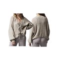 thumbnail image 2 of FOCUSNORM Women Knit Cardigan Long Sleeve Tie-up Solid Fall Casual Jacket Sweater for Daily Street, 2 of 9