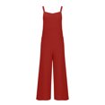 thumbnail image 3 of cfhntfmh Overalls for Women with Pockets Sleeveless Adjustable Strap Jumpsuit Loose Wide Leg Long Pants Rompers, 3 of 4