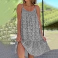 thumbnail image 2 of Kcodviy Robe pour Femmes Florale Femmes Décontractée Été Col Rond Ourlet à Volants Midi Robe d'Été Bretelles Spaghetti Sans Manches Courte Robe pour Femmes Robe de Plage, 2 of 5