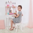 thumbnail image 2 of Teamson Kids Ensemble Coiffeuse Table Château avec Miroir et Tabouret Blanc, 2 of 9