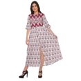 thumbnail image 1 of Moomaya Robe Kurti d'Été à Manches Courtes Imprimée, Tunique Ligne A pour Femmes, 1 of 5