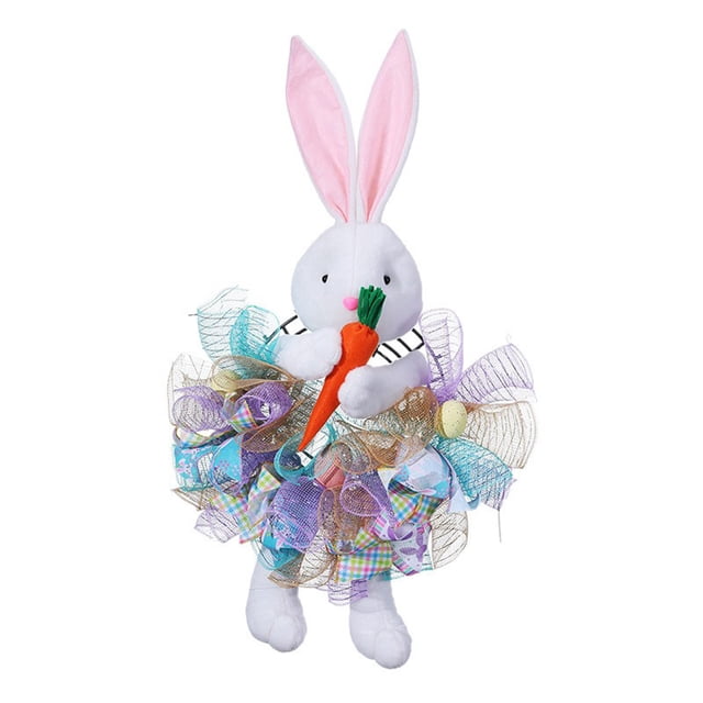 Wall Decorations for Living Room,Spring Wreaths for Front Door Easter Front Door Wreath Easter Bunny Dolls Wreath Spring Easter Decorations with Ribbon for Door Walls Home Decoration