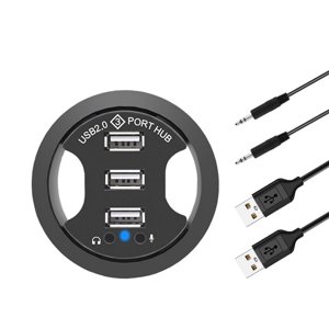 USB Hub USB 2.0 Grommet de bureau USB 2.0 Adaptateur de montage de bureau audio Hub 3 Port Mount dans le bureau Multi USB 2.0 Ports,1 * USB Hub