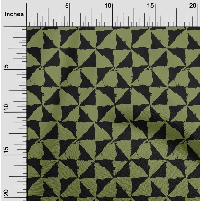 oneOone Cotton Poplin Fabric Geometric Block Print Fabric BTY 56 Inch Wide