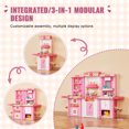 thumbnail image 3 of VEVOR Kitchen Playset Kids Pretend Cooking Play Toy 74 Piece Accessories Pink, 3 of 9