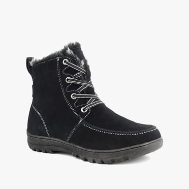 Comfy Moda Women's Waterproof Fur Lined Suede Winter Boots Warsaw Short