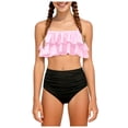 thumbnail image 1 of Akiihool Girls Long Sleeve Swimsuit Baby/Toddler Girls Long Sleeve Rash Guard 2 Piece Swimsuit Set w/UPF 50+ Sun Protection with Zipper (Pink,7-8 Years), 1 of 4