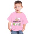thumbnail image 4 of TIMIFIS Tee Garçons Filles T-Shirts Graphiques Joyeuses Pâques Chandails Unisexe Enfants Col Rond Manches Courtes Chandails Enfants Mignon Oreilles de Lapin Oeufs Imprimé T-Shirt, 11 Ans, 4 of 4