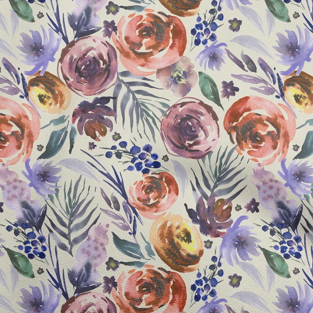oneOone Polyester Spandex Orange Fabric Florals Craft Projects Decor Fabric Printed By The Yard 56 Inch Wide-VF