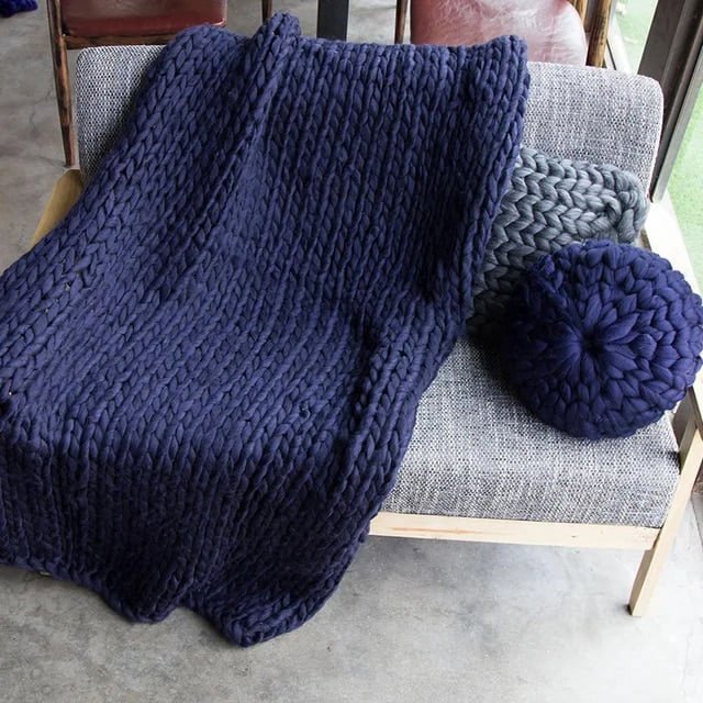 Thick Crochet Chunky Cable Knit Blanket Beautiful Handmade Cover Yarn Wool Bulky Bed Spread Throw For Home Decor