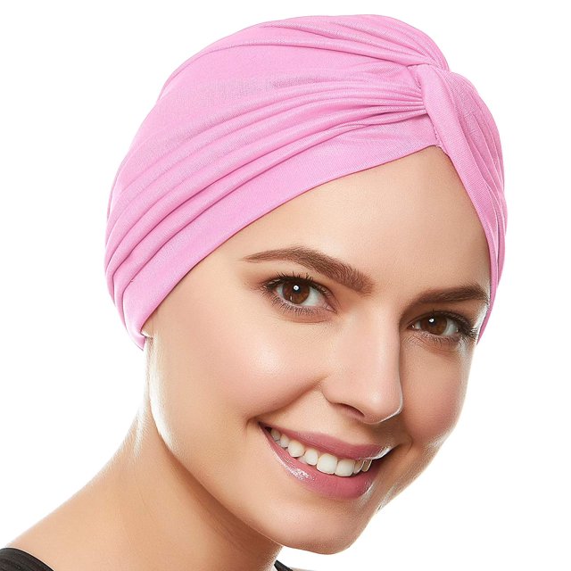 Beemo Bonnet de Bain pour Femmes Turban de Bain - Polyester Turban Torsadé Plissé Couvre-Tête - Rose Pâle