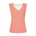 thumbnail image 4 of Timegard Tank Tops for Women Ribbed Deep V-Neck Button Slim Casual Sleeveless Shirts Basic Cami Top, 4 of 5