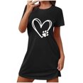 thumbnail image 1 of Rbaofujie Chemises de Nuit pour Femmes Robe de Nuit Courte Surdimensionnée pour Femmes Imprimée à Col Rond et Manches Courtes Pyjama pour Filles, 1 of 4