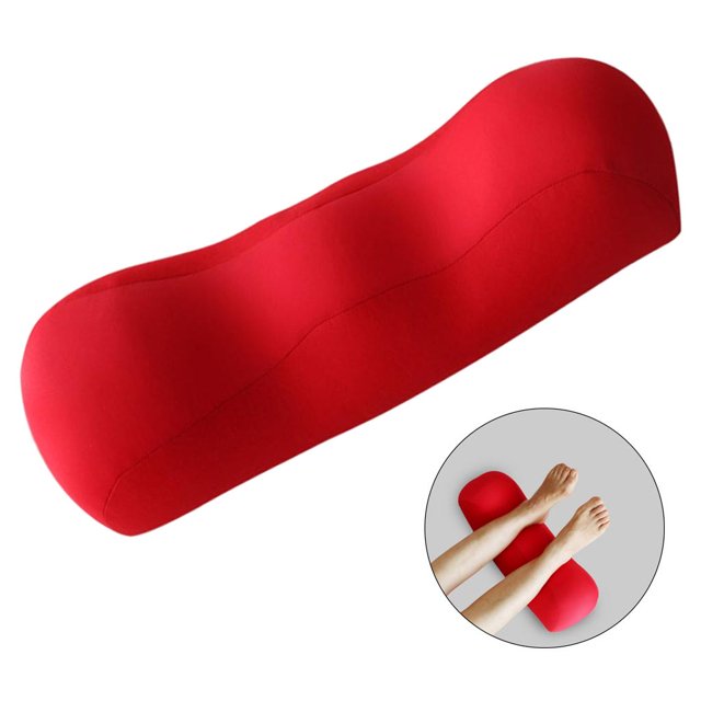 Oreiller Traversin pour Jambes, Genoux, Bas du Dos en Mousse Mémoire, Oreiller Demi-Rouleau, Idéal comme Oreiller sous le Genou, Oreiller pour Repose-Jambes, Oreiller - Rouge