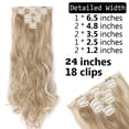 thumbnail image 4 of Full Head Clip Synthetic in Hair Extensions 8 Piece 18 Clips Hairpiece Long Curly Straight, 4 of 5