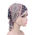 thumbnail image 2 of tredstone Bonnet Chimio Imprimé Foulard Femme Coton Turban Musulman Extensible Perte de Cheveux Baotou, 2 of 9