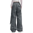 thumbnail image 5 of LSLJS Women's Mid-waist Pocket Overalls Casual Pants In Spring and Summer, Womens Cargo Pants Summer Clothes, 5 of 5