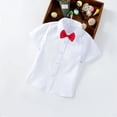 thumbnail image 2 of MeetoTime Baby Short Sleeve Blouse Solid Color Gentleman's School Uniform Button-down Shirt for Boys Baby Clothes 2-14Years, 2 of 5