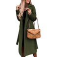 thumbnail image 1 of LinYooLi Trench Coats for Women Casual Lapel Long Solid Color Wrap Coat Wool Blend Overcoat Shacket Jacket, 1 of 4