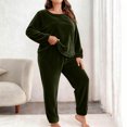 thumbnail image 1 of Ounisa Women Plus Size Pajama Set, Long Sleeve Button-Down Soft Comfy Two-Piece Sleepwear Lounge Set, 1 of 5