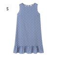 thumbnail image 3 of facefd Women Dress Dot Sleeveless Clothes Loose Loose Ruffled Ruffled Tank Dress Light blue S, 3 of 6
