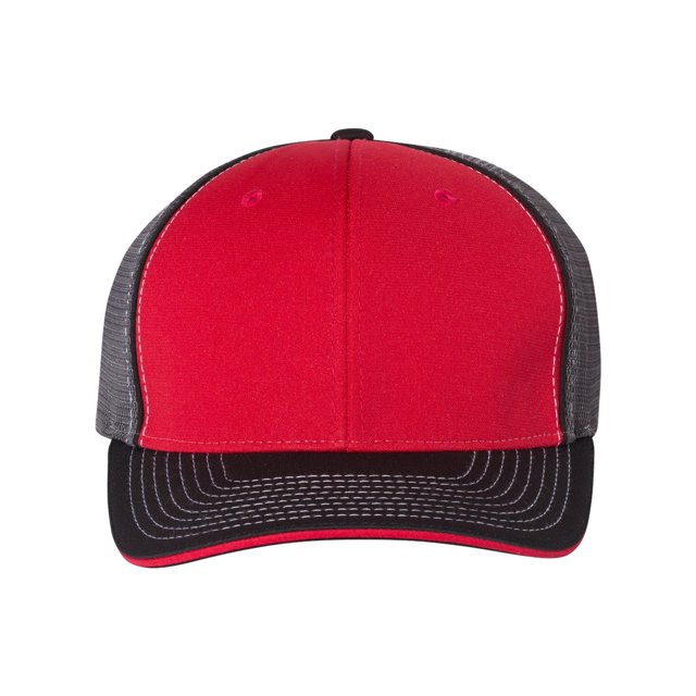 Richardson Pulse Sportmesh avec Casquette R-Flex, L-TG, Rouge-Charbon-Noir Tri