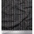 thumbnail image 1 of Soimoi Gray polyester Crepe Fabric Buds & Leaves Print Fabric by the Yard 52 Inch Wide, 1 of 3
