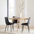 thumbnail image 2 of Bouclair Black Faux Leather Dining Chair Kitchen Side Chair with Tapered Metal Legs Set Component, 2 of 6